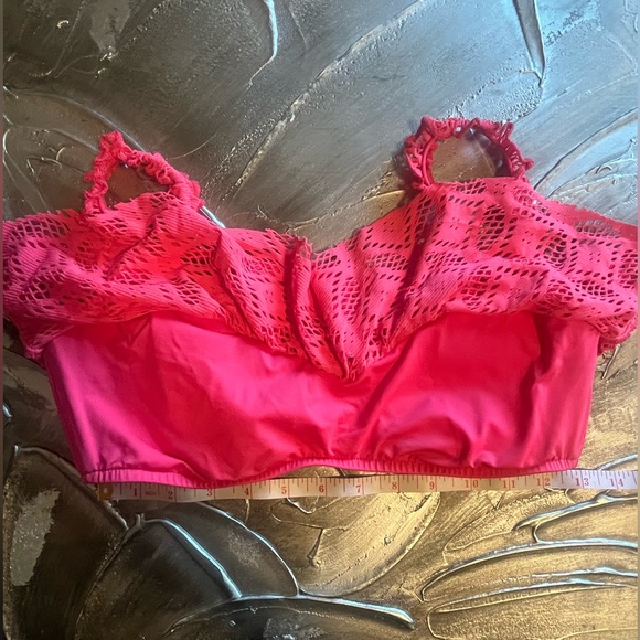 Becca Hot Pink Bikini Swim Top Bra Top Size Medium - Picture 9 of 9